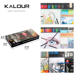 KALOUR marca vendita calda 142 pezzi <span class=keywords><strong>matite</strong></span> colorate matita per schizzi matita per acquerello Set da <span class=keywords><strong>disegno</strong></span> Kit per schizzi in scatola di cartone - Product Image 3