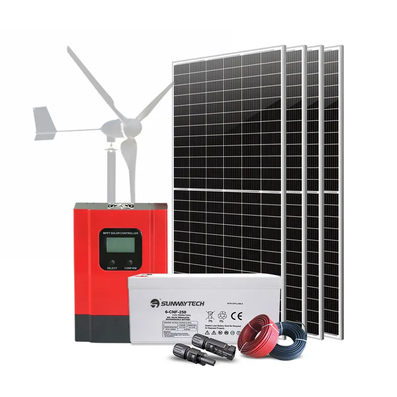 Недорогая 3 кВт ветровая и солнечная система 5 кВт ветровая турбина 3000 Вт 3 кВА гибридная система домашний комплект солнечной панели