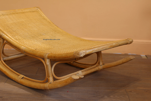 Mecedora de ratán hecha a mano vintage para niños-Silla de mimbre ecológica para guardería de bebés - Product Image 4