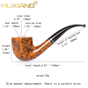 Muxiang Briarwood Tobacco Pipe Bent Type Smooth Finish 9mm Filter Stanwell Style Zhejiang Made - Product Image 4