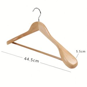 Perchas de madera al por mayor para trajes, con barra antideslizante y hombros anchos, perchas de madera personalizables para ropa - Product Image 4