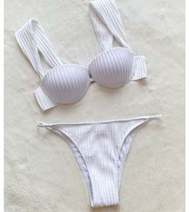 Marque personnalisée Nouveautés STOCK <span class=keywords><strong>Maillot</strong></span> <span class=keywords><strong>de</strong></span> <span class=keywords><strong>bain</strong></span> <span class=keywords><strong>push</strong></span>-<span class=keywords><strong>up</strong></span> côtelé texturé <span class=keywords><strong>blanc</strong></span> <span class=keywords><strong>Maillot</strong></span> <span class=keywords><strong>de</strong></span> <span class=keywords><strong>bain</strong></span> femme sexy Bikini - Product Image 4
