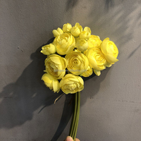 HH203 Vente en gros de fleurs de camélia faites à la main en soie artificielle Lot de 6 pièces pour centres de table de mariage ou fleurs décoratives