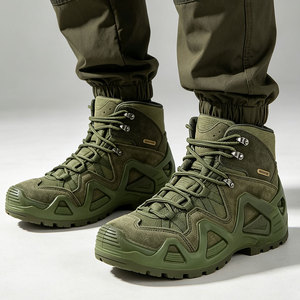 For Quality Combat <strong>Boots</strong> Rubber Non-slip Breathable Comfortable Trekking Assault Tactical Lace-Up <strong>Tan</strong> - Product Image 1