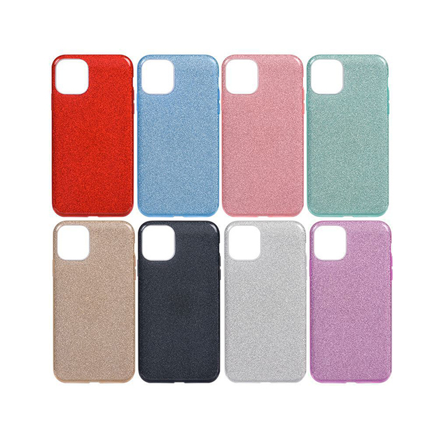 Three-layer Design Smooth Non-slip TPU Hard PC with Sparkling Glitter Film Shock Proof Phone Case for iPhone 13 Mini 13 Pro Max