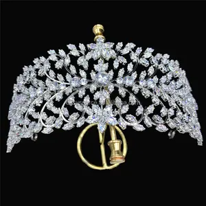 RE4124 Luxus österreich ische Kristall Hochzeit Krone Zirkon Diademe Kristall Haarband für Vögel Brautjungfer