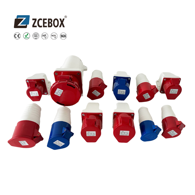 ZCEBOX IEC60309 Waterproof 32A 3pin Industrial Plug and Socket Connector IP67 CE ROHS