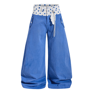 High-end Streetwear Retro College-style <strong>Trousers</strong> Dopamine-Style Polka Dot Color-blocked Cargo Pants for Men and Women - Product Image 6
