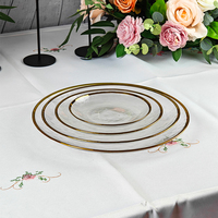 Assiettes de présentation en porcelaine émaillée de luxe écologiques avec bord doré, livraison rapide en gros, excellente qualité pour la décoration de mariage