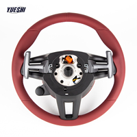 Volant sport en cuir pleine fleur avec bouton de mode SC et palettes de changement de vitesse pour Porsche Macan Cayenne 718 911 Boxster