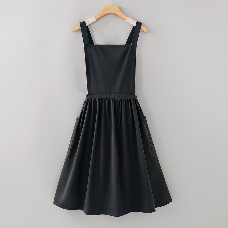 BlackLZ655Puro cotone con cinturino incrociato stile principessa