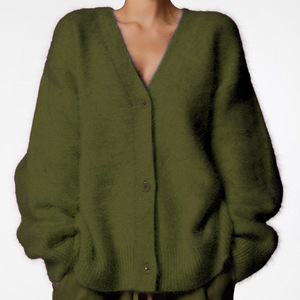 เสื้อคาร์ดิแกนแขนยาวทรงหลวมเนื้อนุ่มแฟชั่นสำหรับผู้หญิง - Product Image 4