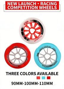 Ruedongle 90 100 110mm Roues de <span class=keywords><strong>patins</strong></span> à roulettes en PU résistantes à l'usure, glisse fluide, durables, frein de dérive, design lumineux - Product Image 3