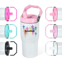 Gobelet à sublimation 20 oz avec poignée et couvercle à paille rabattable, bouteille d'eau de sport pour enfants 20 oz, gobelets 20 oz