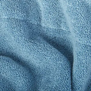 Дешево оптовая продажа 100% хлопковый Халат-полотенце ткань изготовление размеров под заказ с синим воротником в виде платка для 100% хлопок унисекс для взрослых махровые банные халаты