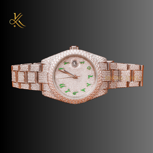 Reloj de diamantes Moissanite clásico con materiales de alta calidad y diseño lujoso que ofrece un estilo atemporal para un aspecto moderno - Product Image 5