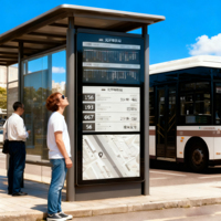 Panneau d'affichage numérique E-Paper triple affichage de 13.3 pouces avec énergie solaire Arrêt de bus extérieur Affichage E-ink Texte intérieur/extérieur OEM