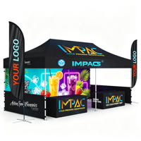 10x20ft Faltbares Outdoor-Pavillon-Zelt mit individuellem Logodruck, wasserdicht, robust, offener Rahmen für Messen und Ausstellungen