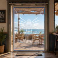 Porte coulissante en verre à double battant éclairée par LED, porte d'entrée automatique à double ouverture avec bande LED