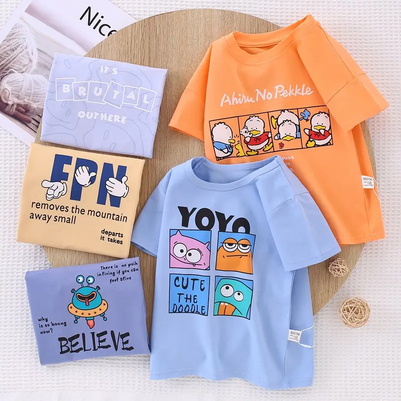 Children's Short-sleeved T-shirt Cotton Summer Thin Section Trend Boys And Girls Infant Tops Children's Clothing