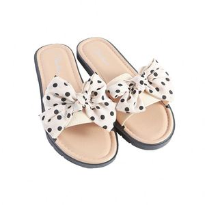 High Quality Women's <b>slippers</b> Fashionable Summer Open Toe One-Word Sandals Comfortable Soft Bottom Bow <b>Slippers</b> Beach <b>slippers</b> - Product Image 1
