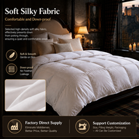 Couette de luxe en duvet de canard, garnissage 800g, tissu anti-déchirure hypoallergénique, quatre saisons, usage hôtelier et domestique, certifiée RDS, ODM OEM