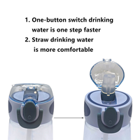 Gobelet à paille portable élégant et mignon de 400 ml, tasse en plastique de qualité alimentaire sans BPA pour un usage quotidien