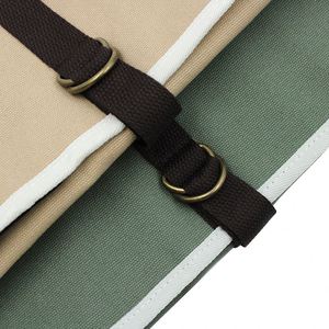 Durable Canvas <b>Cutlery</b> Organizer Roll Elastic Strap Reusable Outdoor Tableware Spoon Fork Organizer Holder <b>Case</b> for Kitchen - Product Image 4