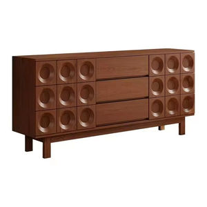Buffet <span class=keywords><strong>vintage</strong></span> brun de luxe européen, <span class=keywords><strong>meuble</strong></span> de maison pour le salon - Rangement pour couverts, outils et refroidisseur à vin - Product Image 4