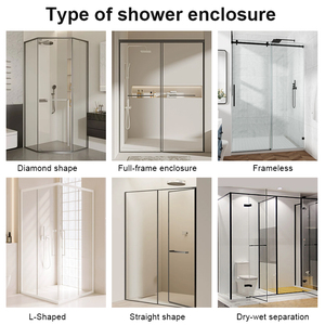 Cabine de douche moderne avec cadre doré en verre trempé de 8 mm, acier inoxydable 304, sans fuite, OEM/ODM acceptés, rénovation hôtelière - Product Image 6