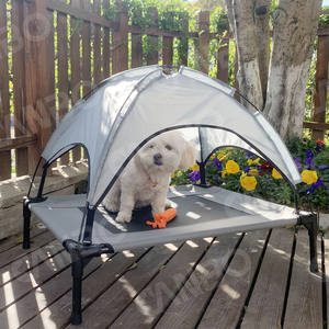 Cama para perros al aire libre, cuna elevada para mascotas con dosel extraíble, tienda de sombra, cuna elevada portátil para mascotas, cama de refrigeración para Camping y playa - Product Image 1