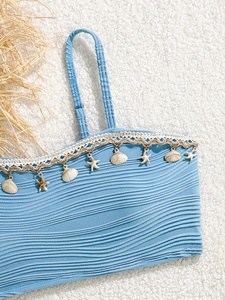 Conjunto de Bikini Dulce, Decoración de Concha Dividida a la Moda, Conjunto de 2 Piezas para Nadar en la Playa para Niñas y <span class=keywords><strong>Adolescentes</strong></span> - Product Image 3