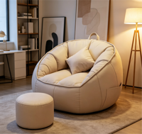 Fauteuil inclinable moderne en forme de coquille, imperméable, prêt à l'emploi, pouf compact, résistant aux griffes de chat, pour enfants et adultes