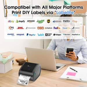 फोममो 4x6 प्रिंटर D520-BT चिपकने वाला लेबल स्टिकर शिपिंग लेबल प्रिंटर मोबाइल फोन थर्मल डेस्कटॉप प्रिंटर - Product Image 6