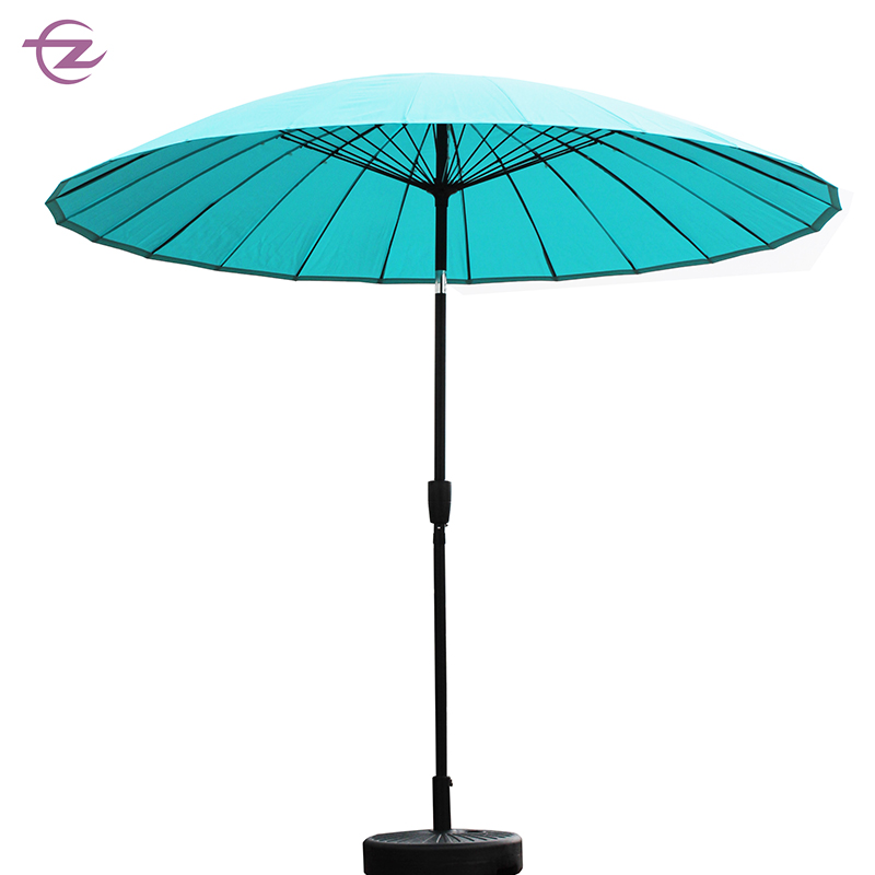 Sombrilla de fibra de vidrio de 9 pies sin base, color azul cielo