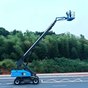 Лидер продаж, высотная электрическая телескопическая для подъема стрелы, Новая самоходная колесная приводная портативная воздушная Рабочая платформа 300 кг л - Product Image 1