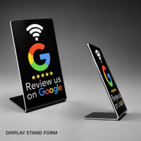 Support NFC Google avec code QR 13,56 MHz programmable – Station de table compatible avec les cartes NFC et QR Google pour les avis