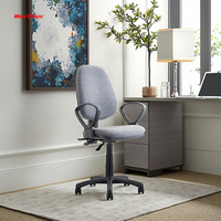 Chaise de bureau moderne en tissu avec dossier réglable et fonction pivotante pour usage intensif, chaise de travail pour personnel