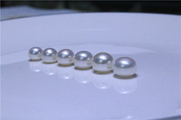 Perles d'eau douce naturelles AAAAA de 7-11 mm, blanc brillant, sans défaut, forme bouton semi-circulaire, certifiées, pour la fabrication de bijoux