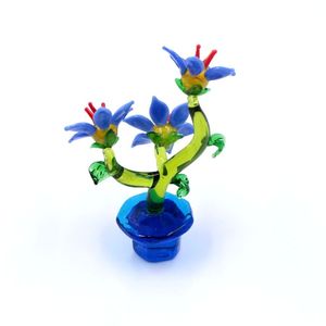 Оптовая продажа: Красивые искусственные цветы из муранского стекла, растения-бонсай, фиолетовые цветы, изделия из стекла ручной работы - Product Image 4