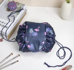 One-Step <b>Drawstring</b> <b>Toiletry</b> Organizer Flat Makeup <b>Bag</b> for Women Girls - Product Image 4