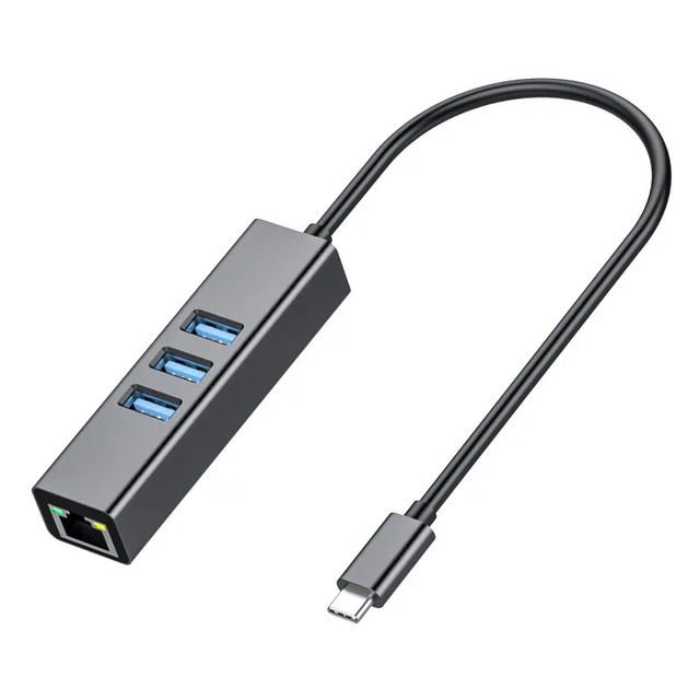 USB C Ethernet Adapter 1000Mbps 4-in-1 RJ45 USB Gigabit LAN Network Adapter OTG for MacBook Pro/Air USB 3.0 Interface Data