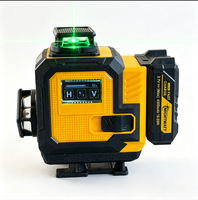 Niveau laser vert 3D 12 lignes 360° °   Niveau laser auto-nivelant avec support mural, laser à lignes croisées 4D pour la construction