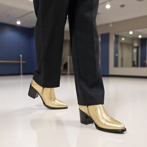 מגפי chelsechelsey לגברים בגובה רוכסן מתכתי מגבה העקב גושי יוקרה סתיו חורף ייבוש מהיר - Product Image 5