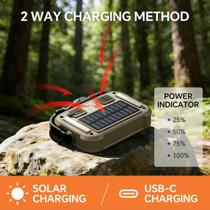 <b>Solar</b> Rechargeable COB Work <b>Lights</b> IPX5 Waterproof Magnetic Portable LED Camping Flood <b>Light</b> 1500 Lumens Garden Car Garage - Product Image 2