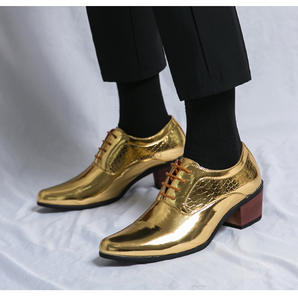   Chaussures en cuir pour hommes, style décontracté et professionnel, personnalisées en usine, design simple et tendance, idéales pour les mariages - Product Image 2