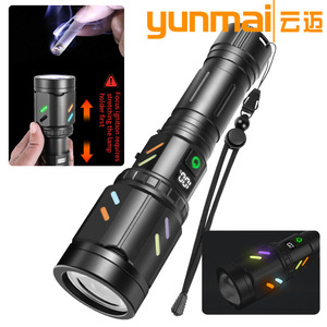 ยุนมัยไฟฉาย LED แบตเตอรี่แบบชาร์จไฟได้จอแสดงผลสี RGB กลางแจ้งความเข้มสูงระยะไกลแสงโฟกัส - Product Image 1