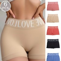 Pantalones Cortos de Cintura Media-Alta para Mujer, Pantalones Cortos Deportivos Cómodos y Elásticos, Ropa Interior sin Costuras de Alta Calidad para Mujer