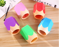 Porte-crayons en plastique coloré de grande capacité, porte-stylos, papeterie de bureau, porte-stylos en plastique pour bureau