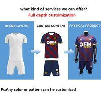 Maillot de Foot Personnalisé en Dropshipping, Ensemble Maillot de Football à Séchage Rapide Bleu Jaune, Maillot de Foot Sublimé, Uniformes de Football